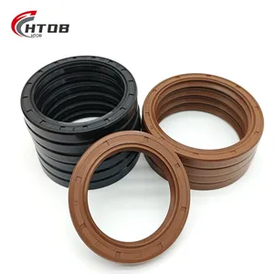 HTOB Shaft Oil Seal 3 Lip NBR/FKM Rubber Seal With Spring With Corrugated Thread TG4 Oil Seal Manufacturer
