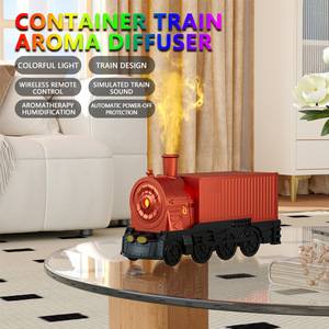 New Arrival Retro Train Ultrasonic Cool Mist Humidifier Creative Aroma <b>Diffuser</b> Essential Oil <b>Diffuser</b> with Warm Light - Product Image 6
