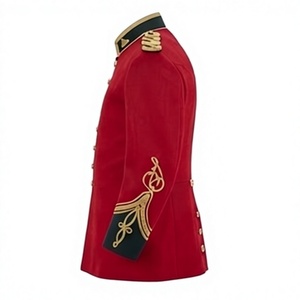 Red Ceremonial Outdoor Uniform Style Formal Parade Custom Outerwear <b>Tunic</b> Jacket for Men's - Product Image 4