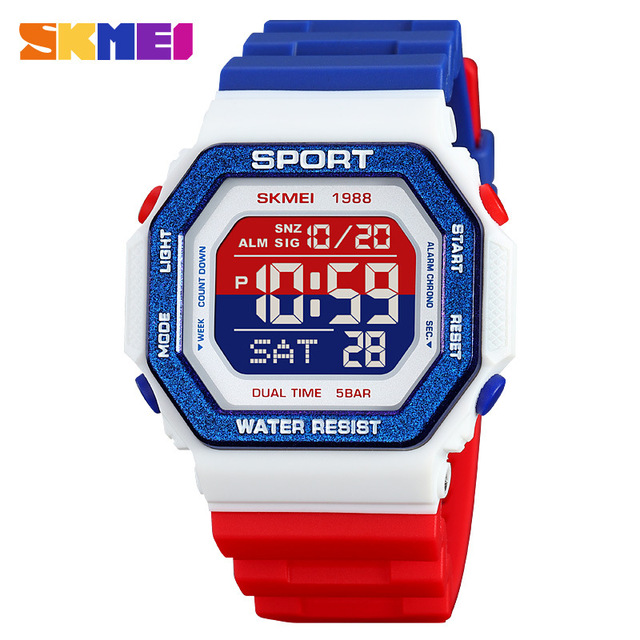 Skmei 1988 Mens Style Sport Wrist Watches Wholesale Man Waterproof Digital Wristwatches for Men Montre Relojes Homme Para Hombre