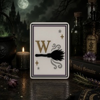 Jeu de tuiles de Mahjong américain 160 pièces en acrylique premium, tuiles de Mahjong Halloween, le Grimoire de la Sorcière, cadeaux chics pour soirées jeux