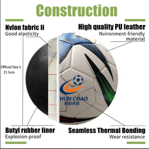 Pallone da <span class=keywords><strong>Calcio</strong></span> Professionale Termosaldato in PU Rinforzato Misure 4-5 Personalizzabile con Logo OEM per Allenamento e Competizioni - Product Image 1