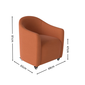 Modern Single-Seater Velvet <b>Armchair</b> Comfortable Reclining with Wheels Indoor Sofa Chair for Home <b>Dining</b> Hotel and Office Use - Product Image 6
