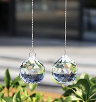Pendentif boule de cristal transparente de 40 mm, technique polie, attrape-soleil, pendentif cristal arc-en-ciel