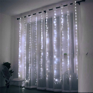 Guirnalda de Luces <span class=keywords><strong>LED</strong></span> de 3x3m, 300 <span class=keywords><strong>LED</strong></span>, 8 Modos, Música, Control Remoto, Cortina de Luces de Cobre para Ventana, <span class=keywords><strong>Cascada</strong></span> de Luces, Decoración Navideña para Interiores, Dormitorio - Product Image 4