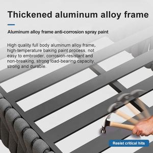 Chaise longue en aluminium de plage d'hôtel de luxe gris Chaises longues extérieures de <span class=keywords><strong>corde</strong></span> de piscine pour l'extérieur - Product Image 6