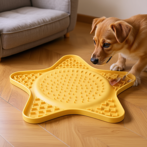 Tapete de Silicona para Mascotas Lick'n'Snack de 23.5 cm, Amarillo, para Perros y Gatos - Product Image 3