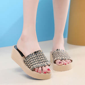 Mode printemps et été femmes pantoufles fond épais talon compensé ballerine pantoufles pour femmes antidérapant bas tongs chaussures - Product Image 6