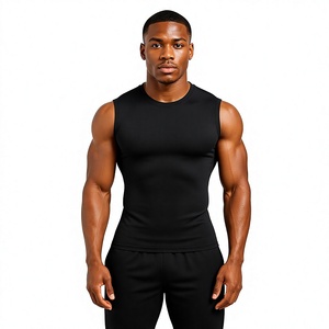 Custom <b>Men's</b> Sleeveless <b>Compression</b> Gym <b>Shirt</b> Quick Dry Moisture Wicking Muscle Fit Athletic Workout Training Sports Top - Product Image 2