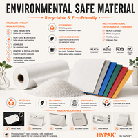 Rouleaux de tissu non tissé en PE recyclé, écologiques, imperméables, respirants, imprimables, en matériau HDPE, largeur personnalisée, fabricant OEM