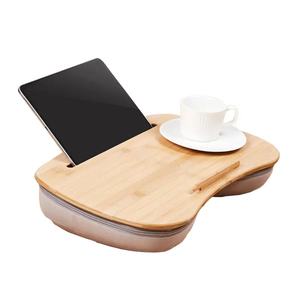 Luckysac <b>Bamboo</b> Lap Desk Solid Wood Portable Cushioned Tray <b>Table</b> For Bed Or Floor Use - Product Image 2