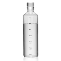 Bouteille d'eau portable en plastique transparent 550 ml avec échelle de temps, anti-fuite, qualité alimentaire, durable, avec paille pour usage quotidien