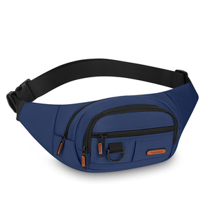 Men's Chest Bag Oxford Cloth Large Capacity Outdoor Sport Waist Pack Crossbody Single Shoulder Fanny Bag Solid Color Gray Black - Product Image 5