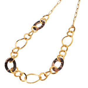 18K Vergoldete Klassische Gliederkette Anhänger Anlaufbeständig Lange Kreisförmige Leopardenmuster Pullover Damen Edelstahl Halskette - Product Image 2