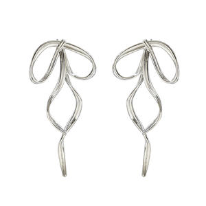 Wholesale Copper Sweet Korean Style Girl College Style <strong>Earrings</strong> Niche Bow High-End Design Versatile <strong>Drop</strong> <strong>Earrings</strong> Oro - Product Image 4