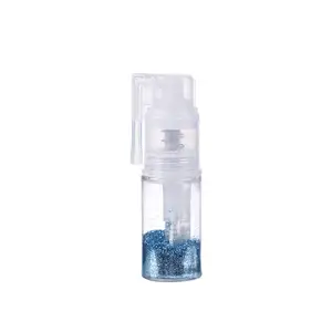 Clear PET lockable glitter atomizer sprayer 30ml plastic cosmetic spray powder bottle with pump nozzle