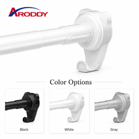 Tringle à rideau réglable ARODDY Precision 25 mm sans perçage, 35,43-62,99 pouces, en acier carbone robuste, avec verrouillage interne et crochets