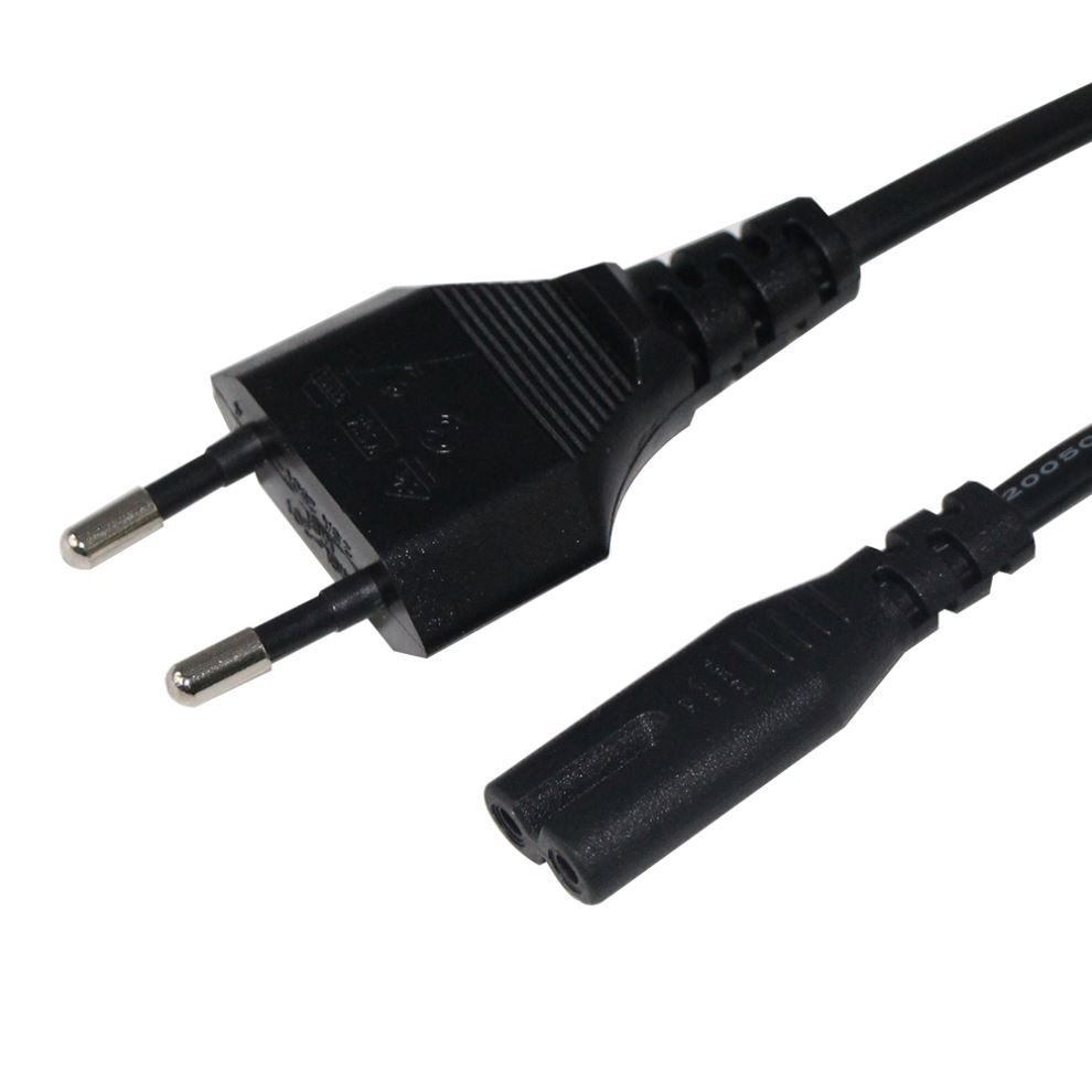 2 Pin Iec C7 Cable de extensión de Cable de alambre eléctrico fabricante Eu 2 puntas Cable de alimentación de CA
