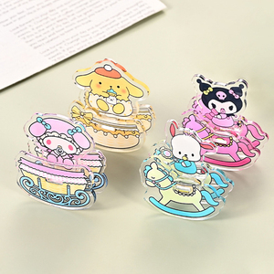 Custom Cartoon Cute Transparent Standing Card Creative Trojan Horse Cradle Desktop Decoration Acrylic Ornaments-Plastic Crafts
