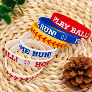 Bracelets en silicone imprimés étanches pour athlètes, inspirés du baseball, en caoutchouc, pour les passionnés de baseball - Product Image 3