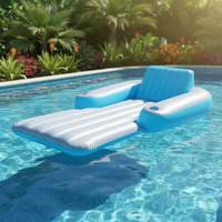 Chaise longue gonflable en PVC pour piscine, avec dossier, pour adultes, idéale pour les fêtes, modèle CN ZHE JXSJ051