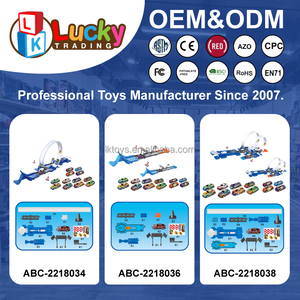 Kits de rails d'assemblage Lucky Toys, catapulte de <span class=keywords><strong>voiture</strong></span> avec petite <span class=keywords><strong>voiture</strong></span> en métal, jouet 360 °   <span class=keywords><strong>Circuit</strong></span> de course éducatif pour enfants avec voitures à boucle - Product Image 6
