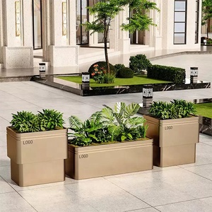 MAX MAX-HH015 Buiten plantenbak van smeedijzer, vierkant, met gepoedercoat oppervlak, anti-roest & waterdicht, modern design - Product Image 2