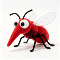 Jouet en peluche moustique amusant, plusieurs couleurs, insecte de dessin animé, poupée en peluche, figurine de insecte mignonne et douce pour enfants, cadeau, décoration de la maison