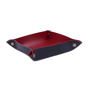 Kotak Penyimpanan Kulit PU Nordic Ins 15x15cm untuk Perhiasan, Kosmetik, Kunci, Nampan Valet Meja, Logo Kustom, Tahan Lama, Buatan Tangan, untuk Promosi - Product Image 1