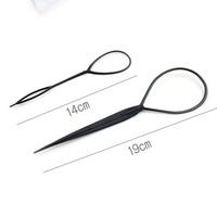 2pcs outil de coiffure en plastique boucle tresse fabricant bricolage queue de cheval créateur cheveux perles enfileur