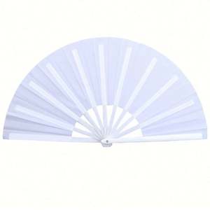 Abanico Plegable Grande Blanco Personalizado para Festivales con Logotipo, 13 Pulgadas - Product Image 1