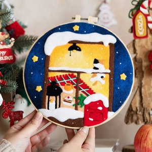 Gran Oferta: Kit de Fieltro DIY con Marco de Bordado para Pintura de Lana con Aguja, Cuadro Hecho a Mano para Decoración del Hogar, Manualidades y Regalo - Product Image 6