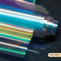 Film coloré, papier laser, film pour verre, adhésif transparent à haute transmission lumineuse, autocollant arc-en-ciel fait main