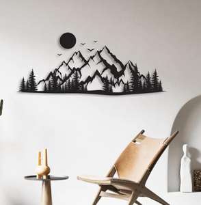 Decoraciones naturales y de bosque para decoración del hogar, colgante de pared de Metal, regalo de bienvenida, arte de pared de Metal único - Product Image 5