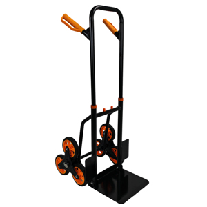 6-wielige industriële metalen platform trapklimmer, zware uitvoering, opvouwbare handkar met telescopische handgreep en TPR wielen voor traplopen - Product Image 4