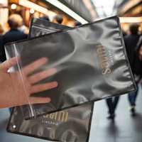 Sacs d'emballage en plastique refermables avec logo personnalisé, pochettes verticales sur mesure pour sous-vêtements et chaussettes avec fermeture éclair pour vêtements et fourrures