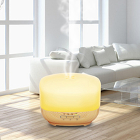 Humidificateur d'air à brume fraîche ultrasonique de qualité supérieure de 500ml avec veilleuse électrique et diffuseur de parfum d'huile essentielle