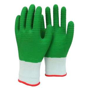 Gants de travail en <span class=keywords><strong>latex</strong></span> enduit personnalisés, texture polyester rouge, <span class=keywords><strong>latex</strong></span> froissé, paume enduite de <span class=keywords><strong>latex</strong></span> - Product Image 1