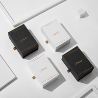 Caja de Regalo Magnética Negra de Lujo con Logotipo Personalizado, Cajas Rígidas de Papel con Cajón para Botellas de Perfume de 30 ml y 50 ml