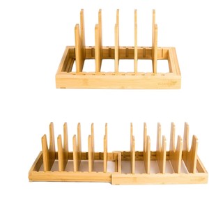 Estante de cocina transfronterizo, estante extensible para platos y ollas, estante para tapas de ollas, estante para platos, estante de madera para gabinetes - Product Image 5