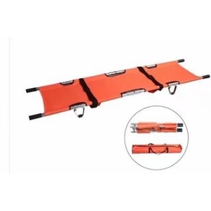Aluminum Alloy Folding Stretcher Orange Color Portable Bi Fold Emergency Rescue Fire Exercise Industrial Grade Safety Gear - Product Image 1