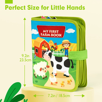 Livre de calme Montessori Sensory Polyester Farm sur le thème des animaux pour l'apprentissage précoce des jouets éducatifs pour les 3 + ans