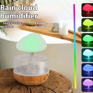 Humidificateur ultrasonique à diffusion d'arômes avec nuages dégradés et gouttes de pluie, diffuseur d'huiles essentielles, lumières LED colorées, prise USB, mini portable, 1 an - Product Image 5