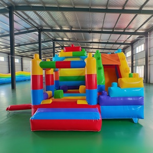 Château plein d'entrain gonflable de maison de rebond de Legoing avec le divertissement extérieur combiné de château de videur de glissière - Product Image 4