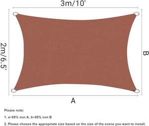 100% Nouveau, HDPE haute densité, 4x5M, 160gsm, rectangulaire, pare-soleil résistant aux UV, imperméable, pour extérieur, patio, jardin, balcon, cour - Product Image 2