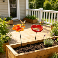 Mangeoire à oiseaux stable en grès, type piquet, sans perçage, installation facile, ornement d'alimentation pour oiseaux de jardin extérieur et pelouse