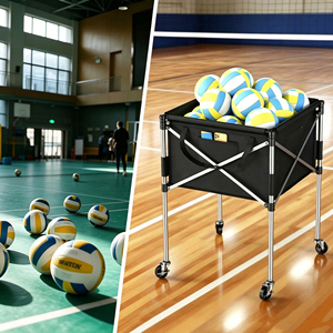 Chariot de rangement pliable pour balles avec roues, en tissu Oxford 600D, pour le basketball, le volley-ball, le football, le tennis, chariot organisateur de balles pour le sport - Product Image 5