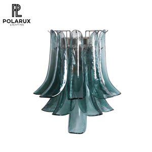 Lámpara de pared de pétalos de vidrio de Murano adecuada para dormitorios, pasillos, vestíbulos de Hotel, lámpara de pared de Metal Xiravo <span class=keywords><strong>Petral</strong></span> de vidrio ámbar soplado a mano - Product Image 1