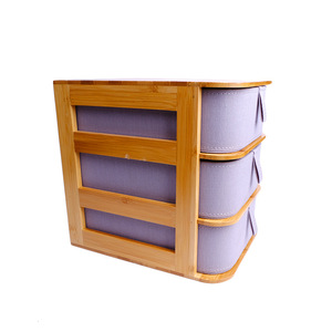 Desktop drawer-style <b>storage</b> box for miscellaneous items, bamboo fabric jewelry and cosmetics <b>storage</b> box, <b>dressing</b> <b>table</b> and - Product Image 3