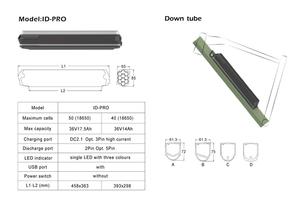 Batería Dorado ID-Pro para Bicicleta Eléctrica, 36 V, 16 Ah, 576 Wh, Iones de Litio, para Bintelli M1 B1 Populo E-Mono Telefunken E-Bike - Product Image 3